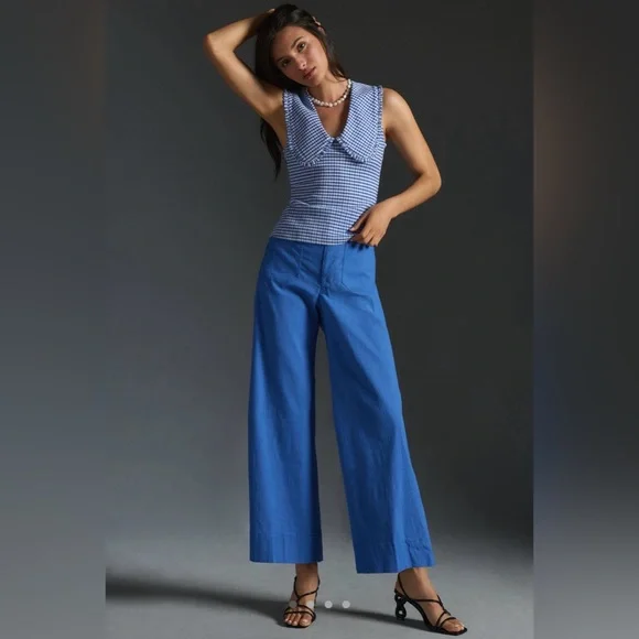 Anthropologie Colette Magic Fabric Cropped Wide-Leg Pants by Maeve - Picture 2 of 8